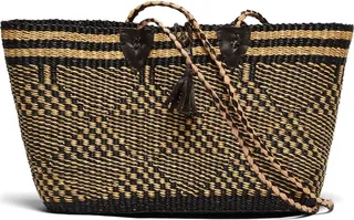 Carlos straw tote bag
