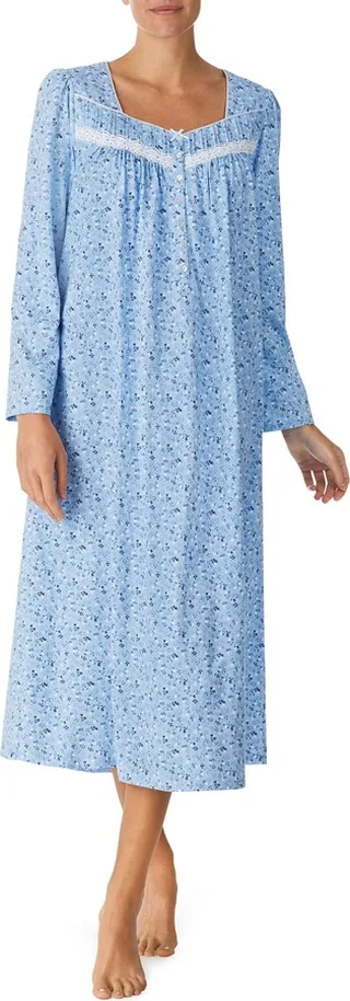 Floral Long Sleeve Nightgown
