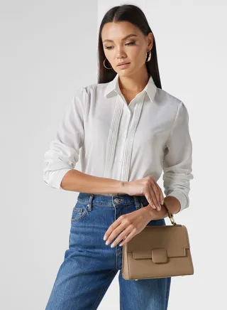 Button Down Shirt With Pintuck Details