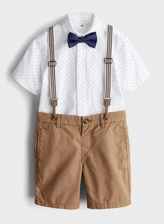 Kids Button Down Shirt & Shorts Set
