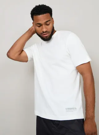 Undyed Slogan Print Regular Fit T-shirt