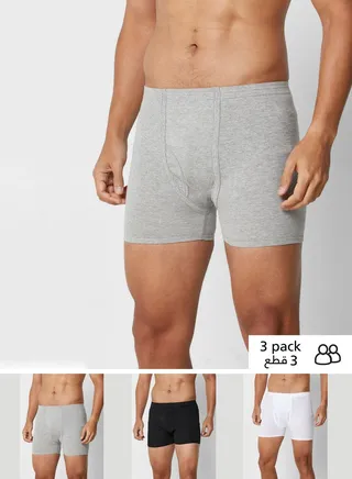 3 Pack Waist Band Boxers With Antibacterial Finish