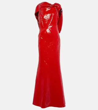 Draped sequined gown