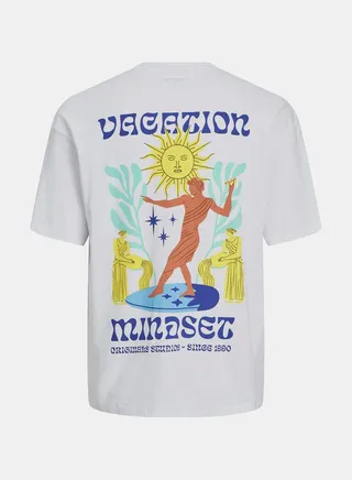 Ancient Front and Back Print Knit Crew Neck T-Shirt