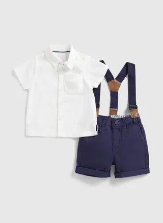 Kids Essential Shirt & Shorts With Braces Set