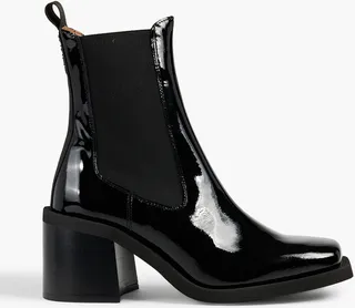 Patent-leather ankle boots