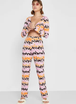 Printed High Waist Pants