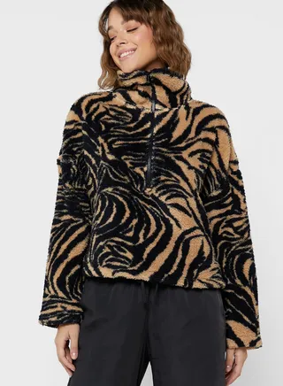 High Neck Printed Sweater