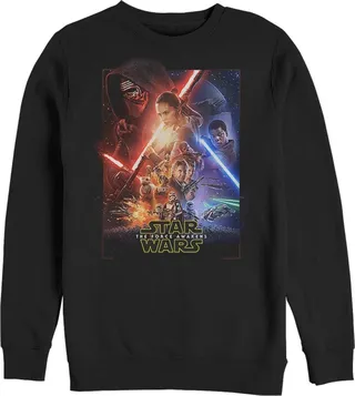 Men's Star Wars The Force Awakens Movie Poster Sweatshirt - Black - Medium
