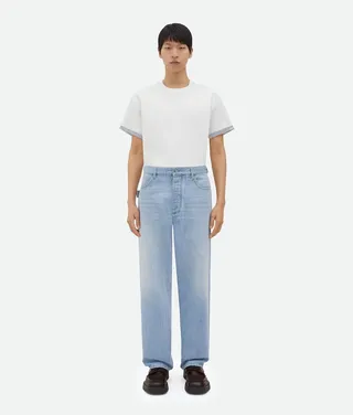 Wide Leg Light-Bleached Denim