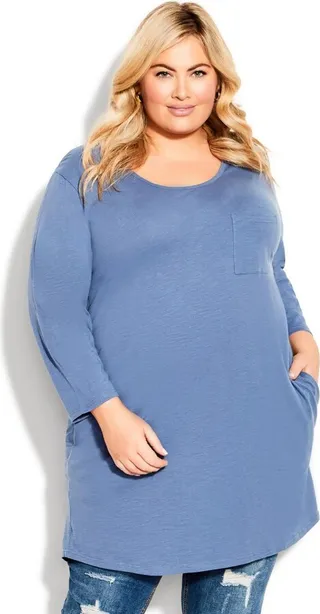AVENUE | Women's Plus Size Marion Tunic - slate - 30W