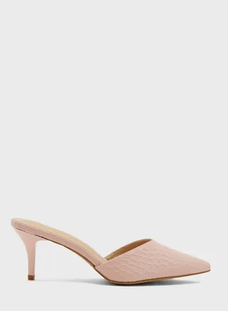 Croc Effect Slip On Pointed Pump