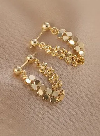 Textured Metal Chain Earrings