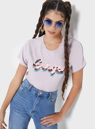 Crew Neck Logo Raglan T-Shirt