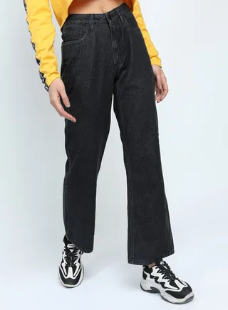 Solid Flared Jeans with Pockets