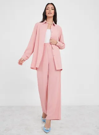 Crepe Longline Shirt & Trouser Co-Ord Set