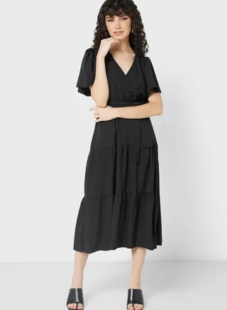 Surplice Neck Dress