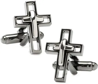 Gunmetal Cross Cufflinks