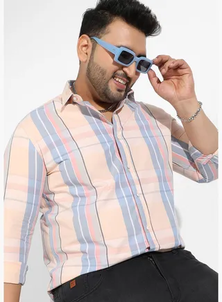 Checkered Spread Collar Long Sleeve Shirt