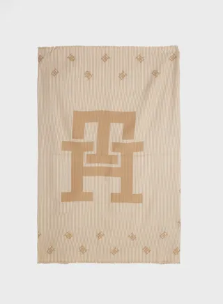 Monogram Detailed Lightweight Scarf