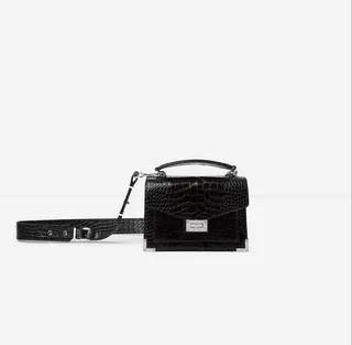 Small croco-effect Emily Bag