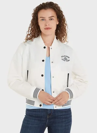 Logo Detail Bomber Jacket