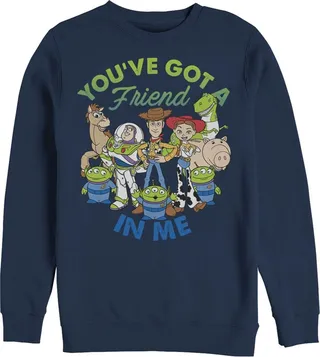 Men's Toy Story Friend in Me Scene Sweatshirt - Navy Blue - 2X Large