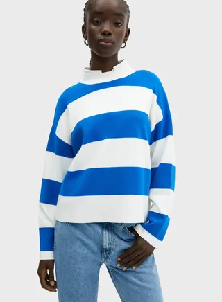 Crew Neck Color Block Sweater