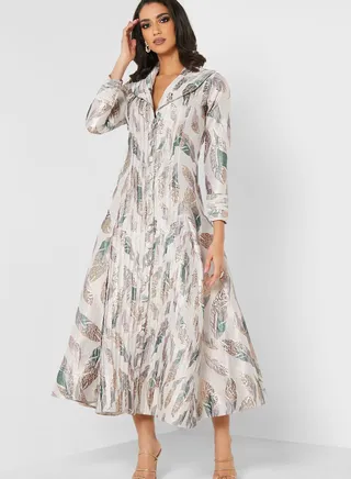 Jacquard Button Down Dress