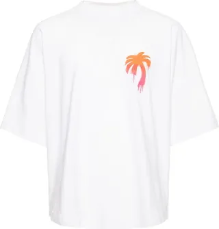 Oversize sprayed palm cotton t-shirt