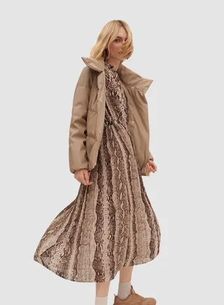 Snake Print Midi Dress