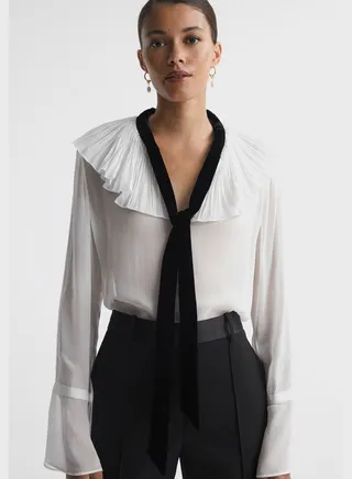 Tie Mesh Detail Top