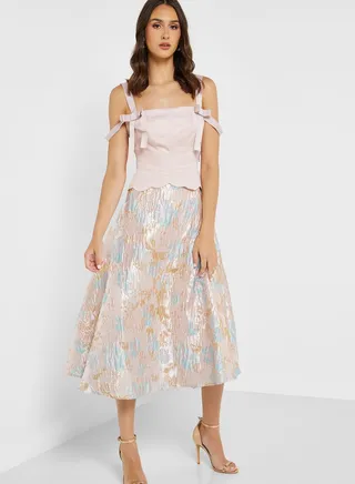Square Neck Tiered Dress