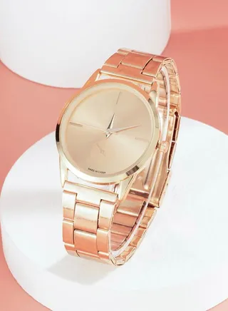 Rose Gold Steel Strap Analog Watch