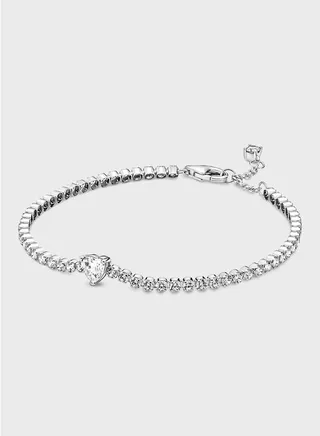 Sparkling Heart Tennis Bracelet
