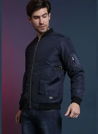 Checked Bomber Jacket
