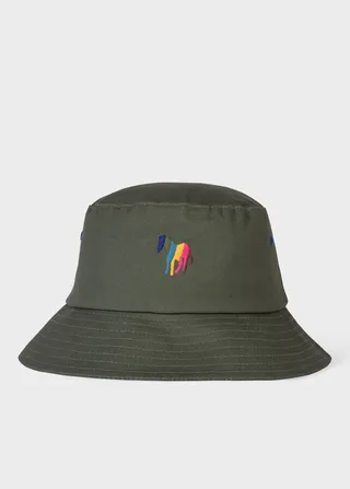 Dark Green 'Broad Stripe Zebra' Bucket Hat