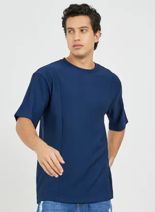 Premium Oversized Cut and Sew Ribbed T-Shirt