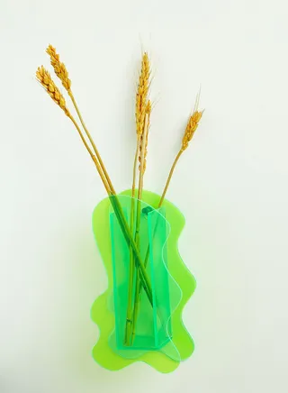 Neon Green Abstract Vase