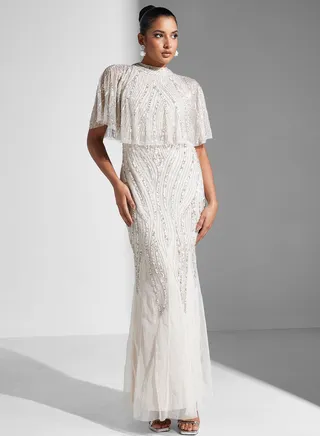 Embellished Mesh Detail Dress