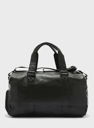 Men's Faux Leather Duffle Bag