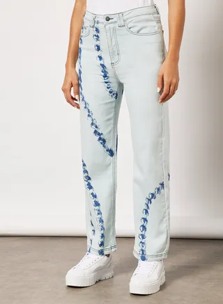Tie-Dye Straight Jeans