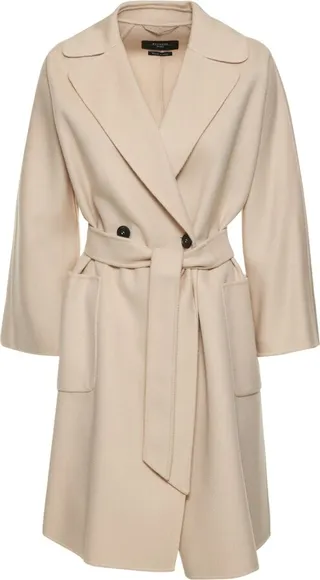 Selz wool blend belted midi coat
