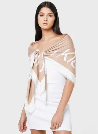 Contrast Logo Jacquard Scarf