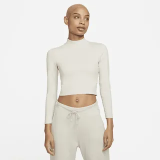 Women's Nike Yoga Dri-FIT Luxe Long Sleeve Crop Top in Brown
