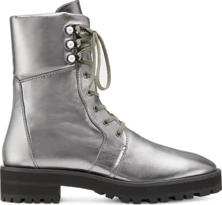 Pearly Combat Bootie