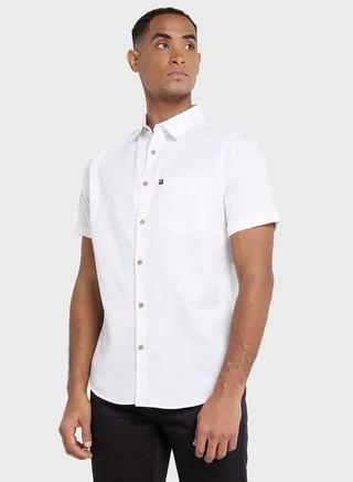 Thomas Scott Men White Slim Fit Casual Sustainable Shirt