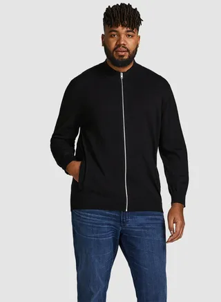Plus Size High Neck Cardigan