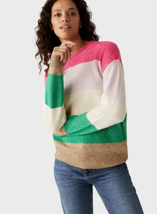 Color Block Knitted Sweater