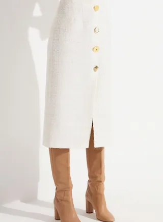 Button Detail Skirt